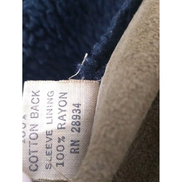 Vtg Retro BB Lorry Repurpose Shearling Coat Mens SZ 42 Regular Brown Lamb Suede - Picture 6 of 16